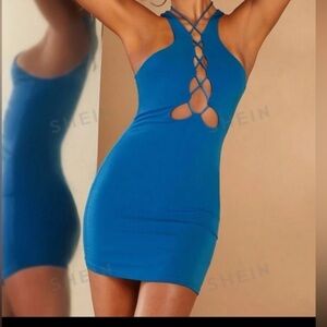 SHEIN BAE Crisscross Cut Out Front Bodycon Dress size M new with tag